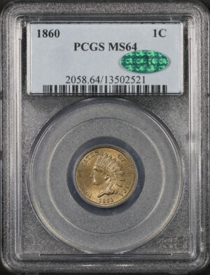 Obverse of this 1860 Indian Cent PCGS MS-64 CAC