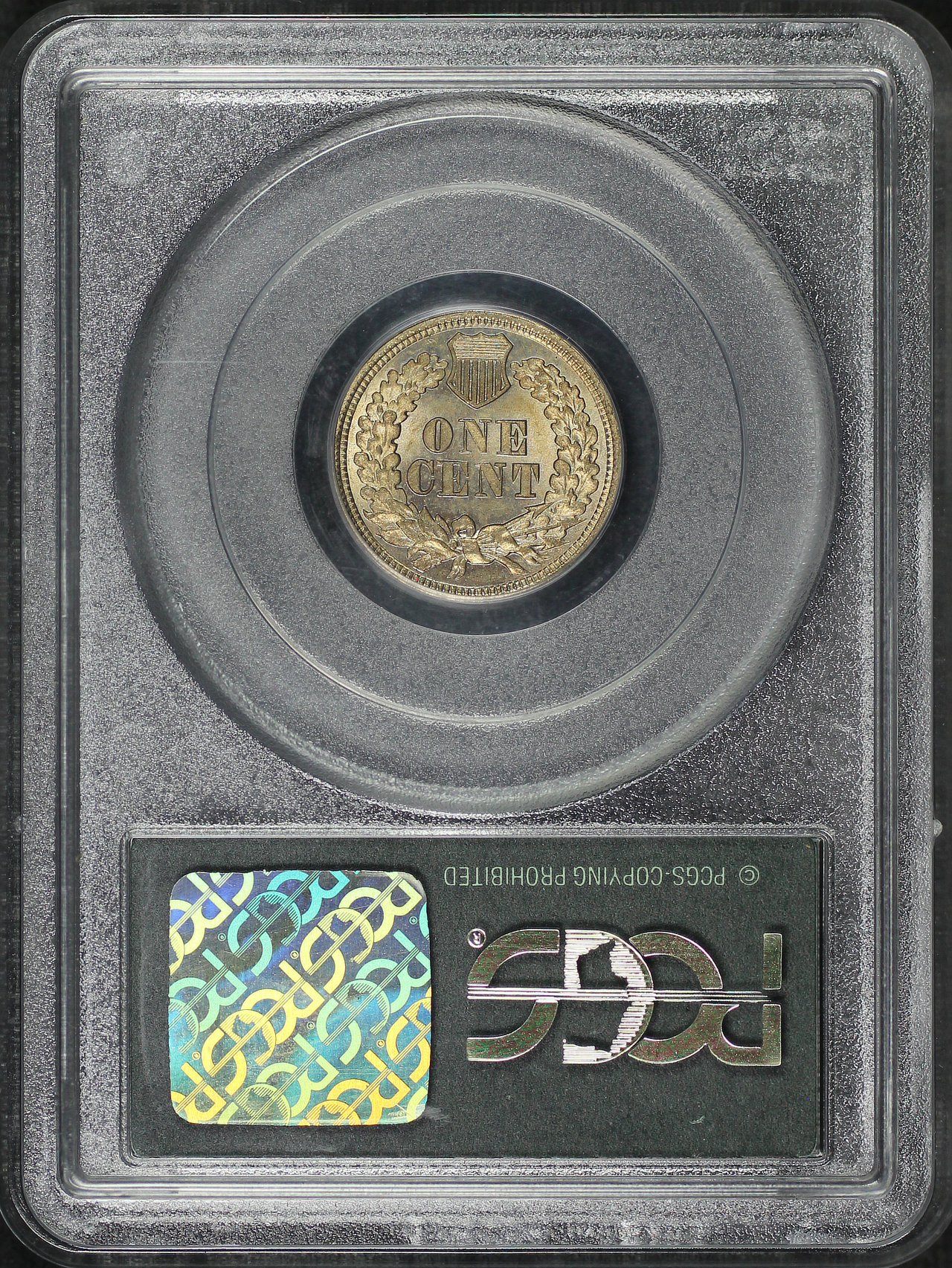 Reverse of this 1863 Indian Cent PCGS MS-65 Old Green Holder