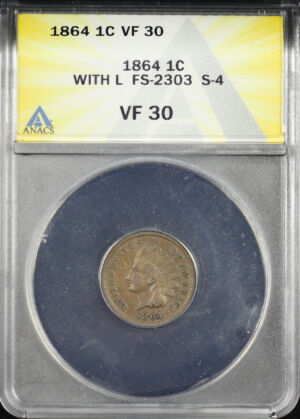 Obverse of this 1864 Indian Cent ANACS VF-30