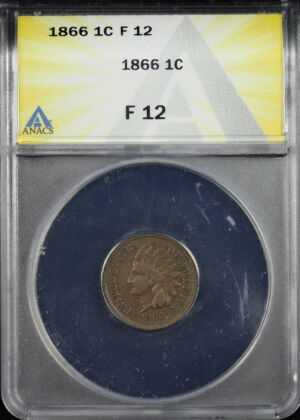Obverse of this 1866 Indian Cent ANACS F-12