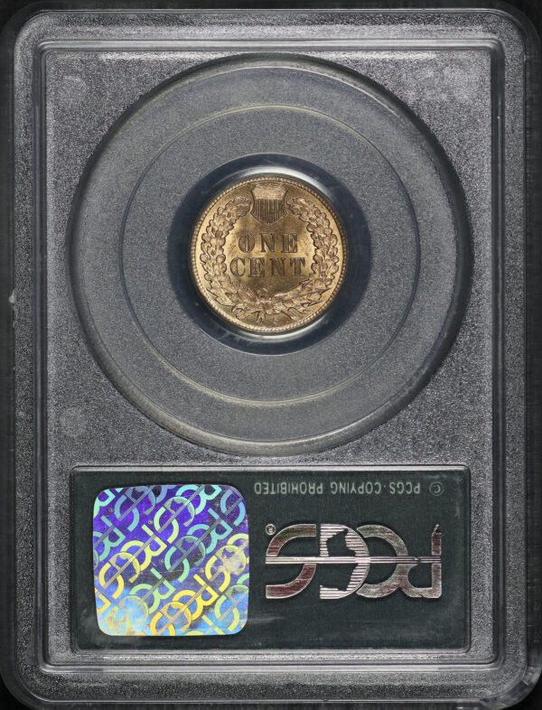Reverse of this 1909-S Indian Cent PCGS MS-65 RD Old Green Holder