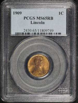Obverse of this 1909 Lincoln Cent Wheat Reverse PCGS MS-65 RB