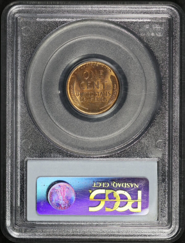 Reverse of this 1909 Lincoln Cent Wheat Reverse PCGS MS-65 RB