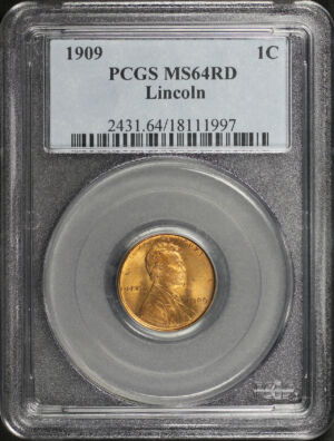 Obverse of this 1909 Lincoln Cent Wheat Reverse PCGS MS-64 RD