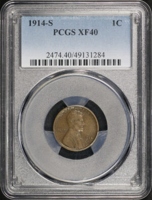 Obverse of this 1914-S Lincoln Cent Wheat Reverse PCGS XF-40 BN