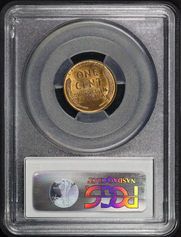 Reverse of this 1918 Lincoln Cent Wheat Reverse PCGS MS-63 RD