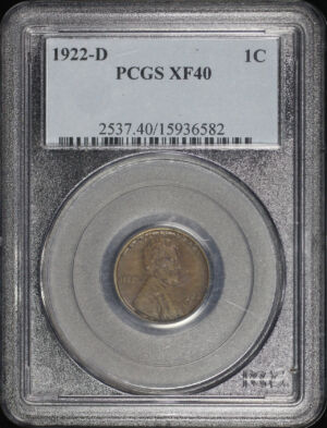 Obverse of this 1922-D Lincoln Cent Wheat Reverse PCGS XF-40 BN
