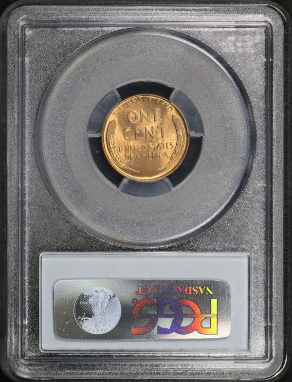Reverse of this 1938 Lincoln Cent Wheat Reverse PCGS MS-66 RD