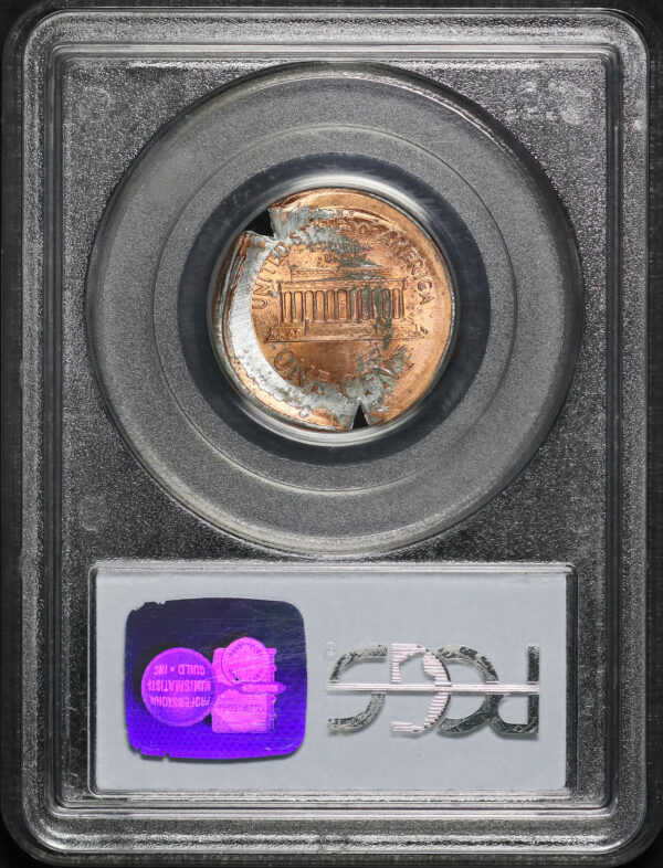 Reverse of this 1999 Lincoln Cent Modern PCGS MS-64 RD 70% Brockage Obverse & B/S