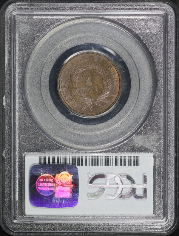 Reverse of this 1864 Large Motto Two Cent PCGS MS-64 BN