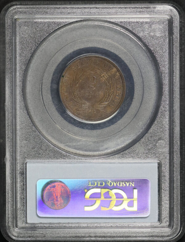 Reverse of this 1864 Two Cent Small Motto PCGS MS-63 BN