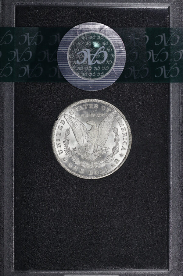Reverse of this 1881-CC VAM-2 Morgan Dollar CACG MS-63 GSA Treasure Hard Pack With Box