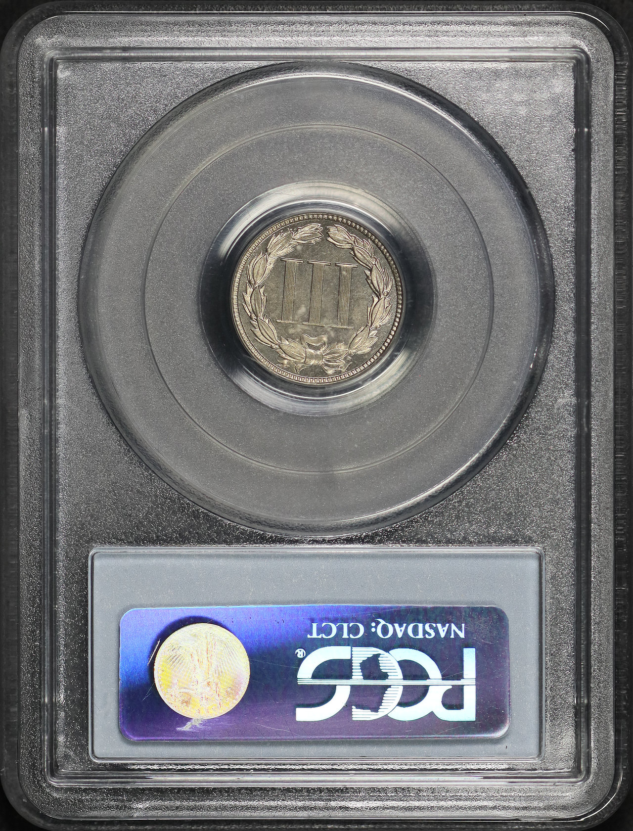 Reverse of this 1881 Three Cent Nickel PCGS PR-65