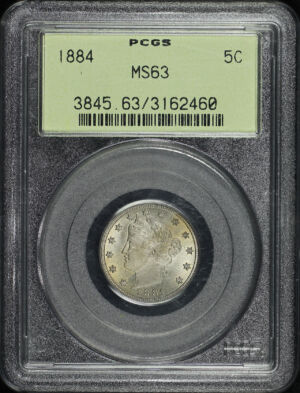 Obverse of this 1884 Liberty Nickel PCGS MS-63 Old Green Holder 