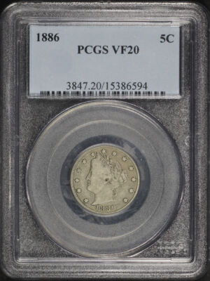 Obverse of this 1886 Liberty Nickel PCGS VF-20