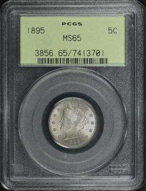 Obverse of this 1895 Liberty Nickel PCGS MS-65 Old Green Holder