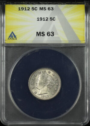 Obverse of this 1912 Liberty Nickel ANACS MS-63