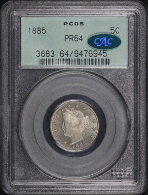 Obverse of this 1885 Liberty Nickel PCGS PR-64 CAC