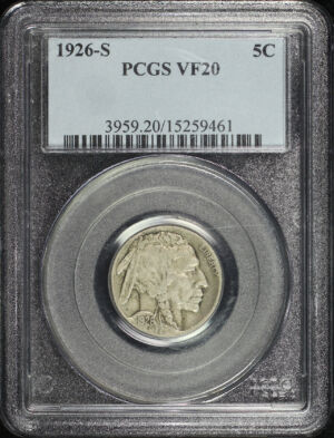 Obverse of this 1926-S Buffalo Nickel PCGS VF-20