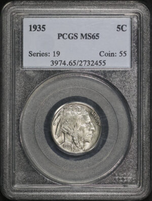 Obverse of this 1935 Buffalo Nickel PCGS MS-65