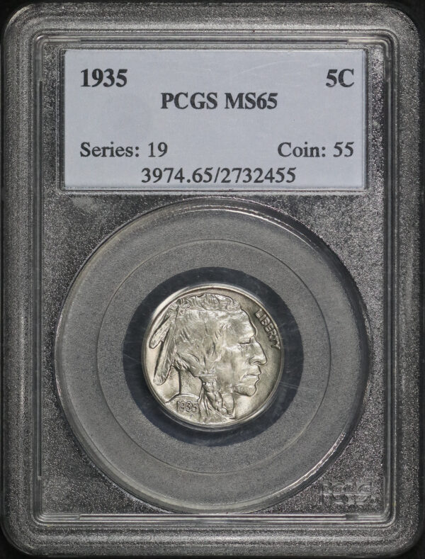 Obverse of this 1935 Buffalo Nickel PCGS MS-65