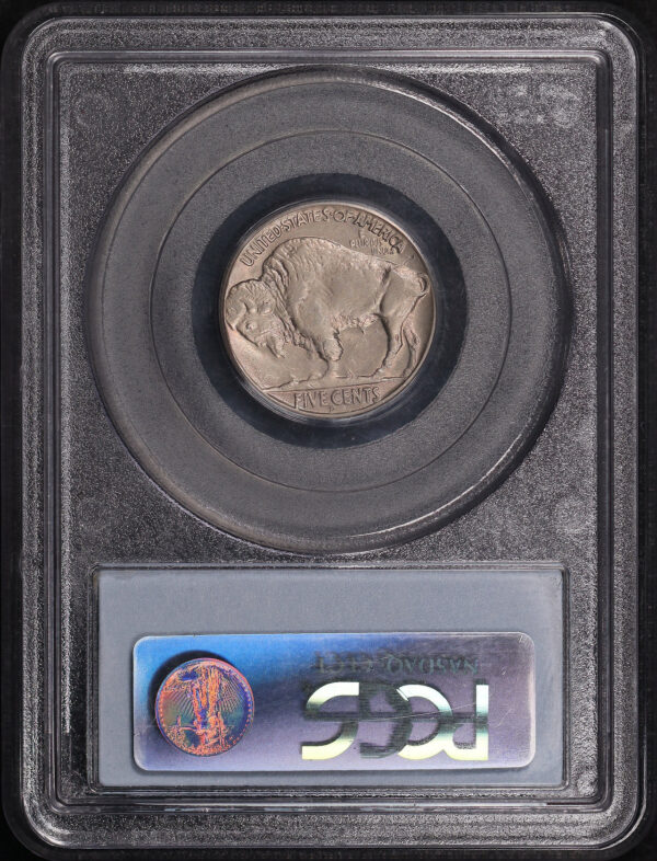 Reverse of this 1937-D Buffalo Nickel 3 Legs PCGS AU-55 CAC