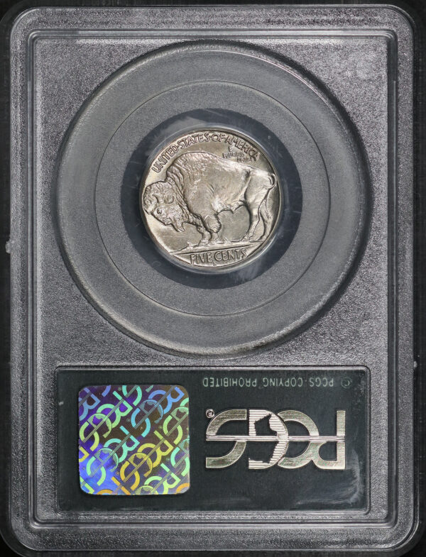 Reverse of this 1937-S Buffalo Nickel PCGS MS-65 CAC Old Green Older 