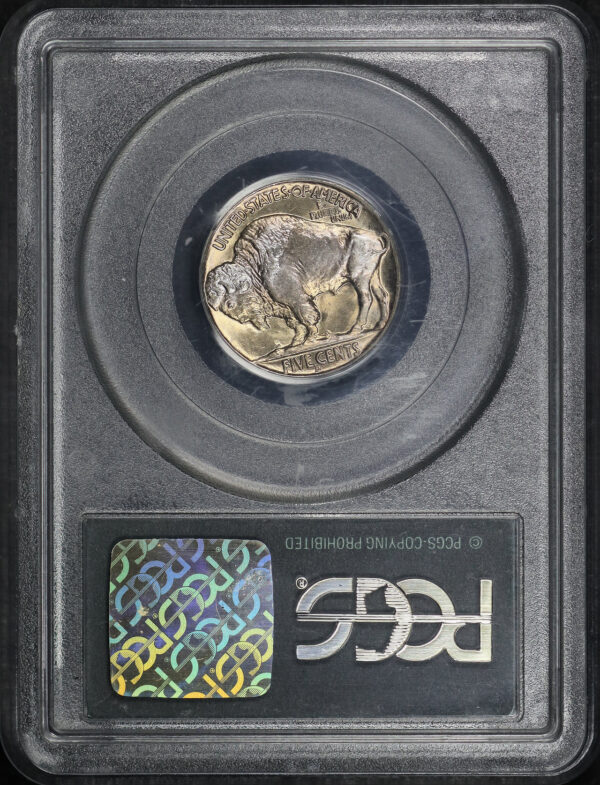 Reverse of this 1938-D Buffalo Nickel PCGS MS-66 CAC Old Green Label 