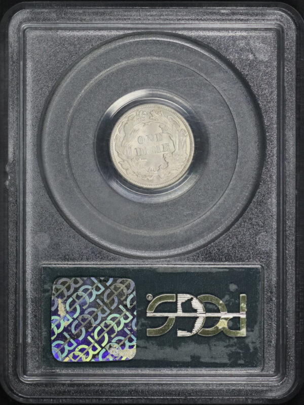 Reverse of this 1874 Liberty Seated Dime Arrows PCGS MS-63 Old Green Holder