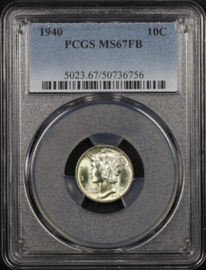 Obverse of this 1940 Mercury Dime PCGS MS-67 FB