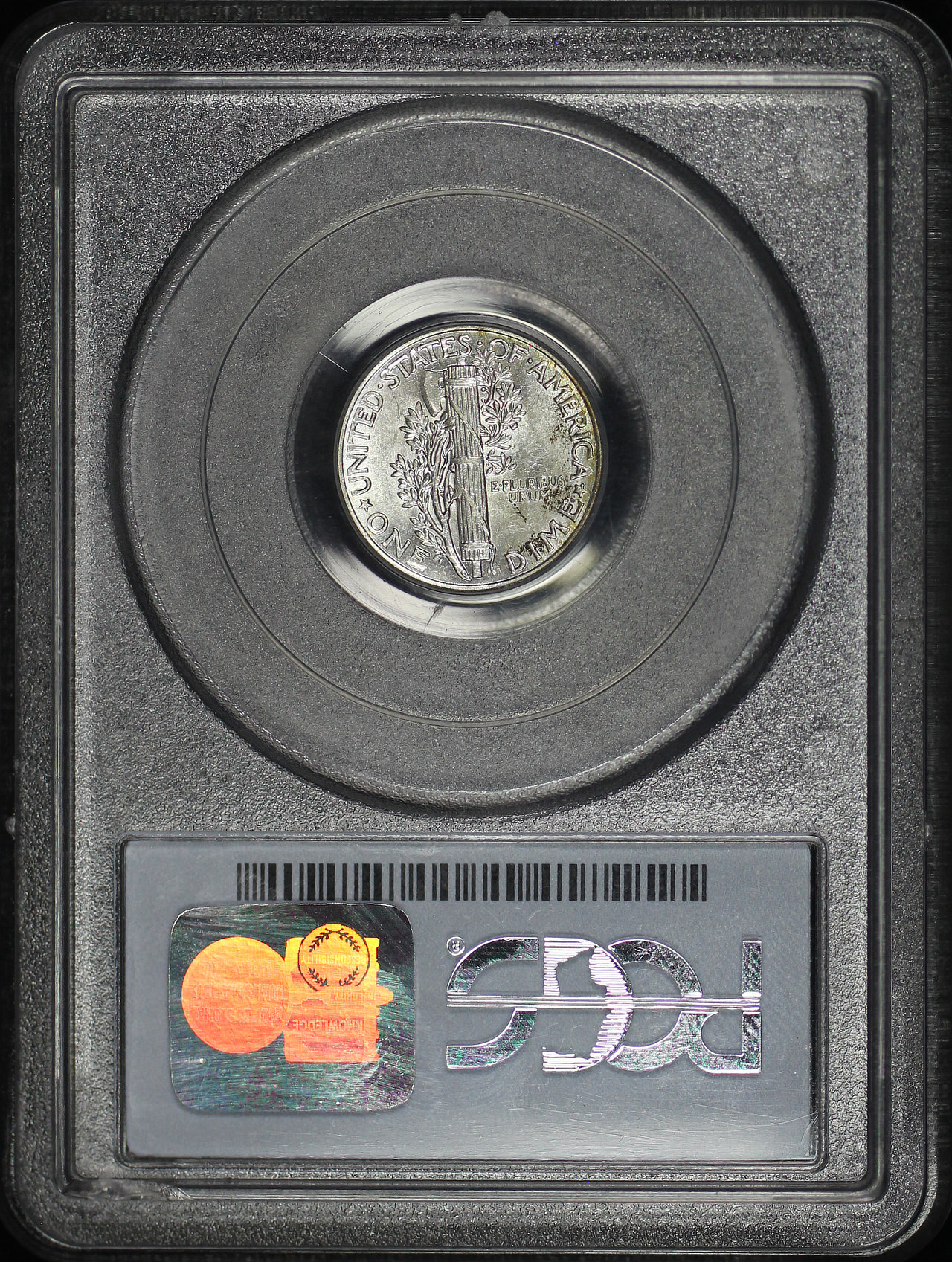 Reverse of this 1942 Mercury Dime PCGS AU-55