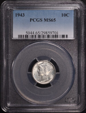 Obverse of this 1943 Mercury Dime PCGS MS-65