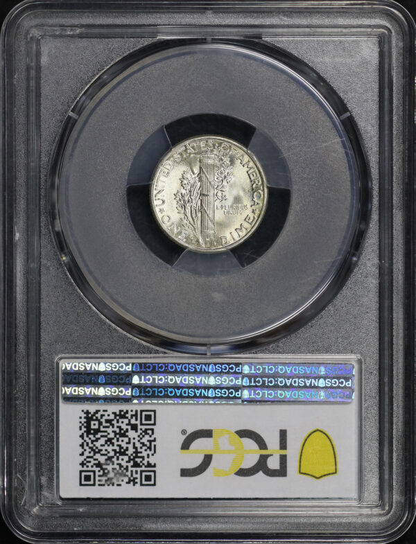 Reverse of this 1945-D Mercury Dime PCGS MS-67 FB