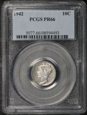 Obverse of this 1942 Mercury Dime PCGS PR-66