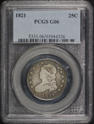 Obverse of this 1821 Capped Bust Quarter PCGS G-06