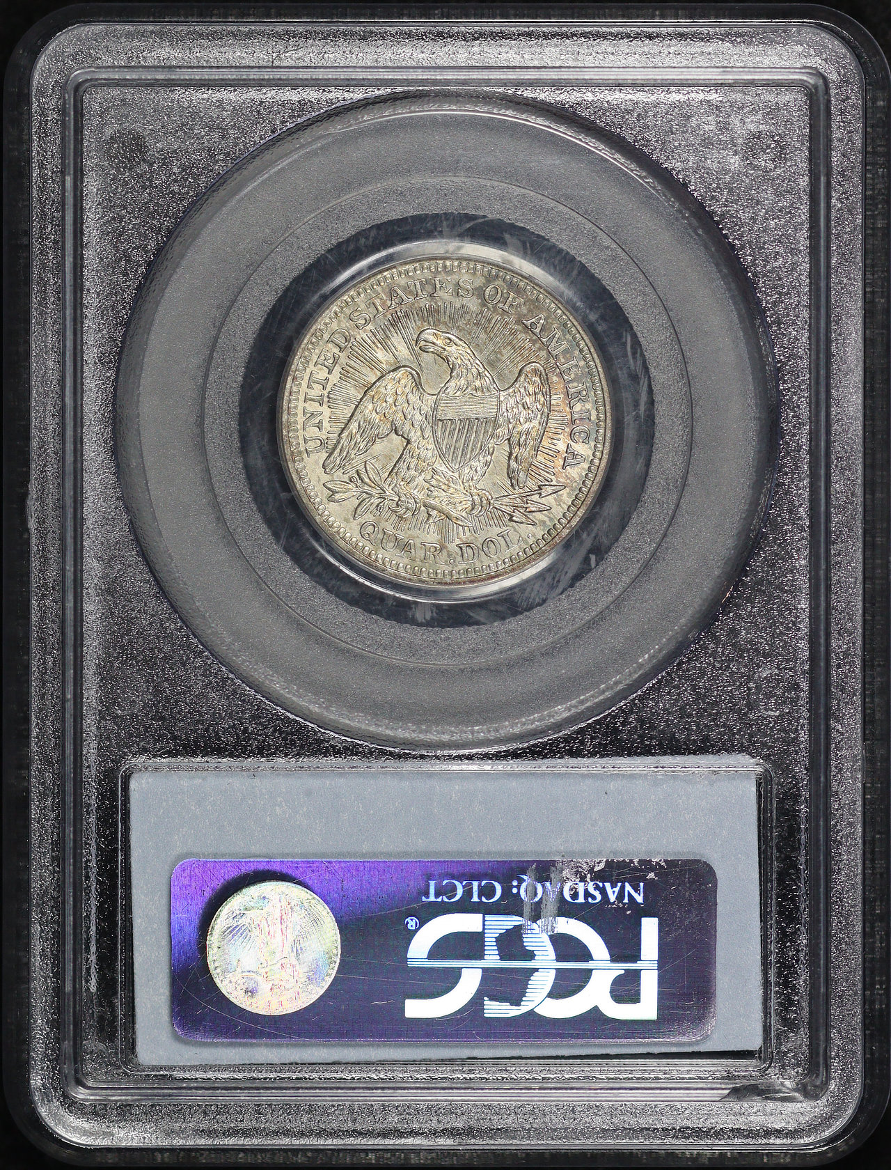 Reverse of this 1853 Liberty Seated Quarter with Arrows and Rays PCGS MS-63