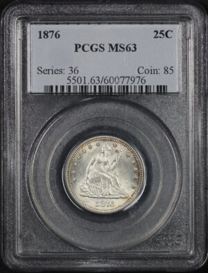 Obverse of this 1876 Liberty Seated Quarter PCGS MS-63
