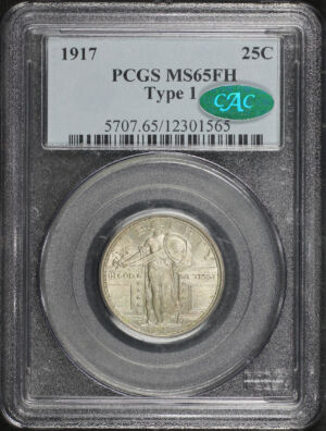 Obverse of this 1917 Standing Liberty Quarter Type 1 PCGS MS-65 CAC