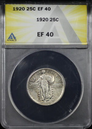 Obverse of this 1920 Standing Liberty Quarter ANACS EF-40