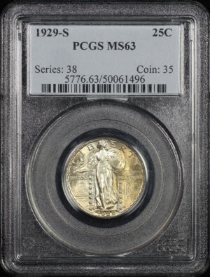 Obverse of this 1929-S Standing Liberty Quarter PCGS MS-63