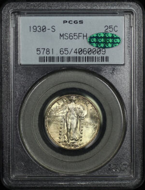 Obverse of this 1930-S Standing Liberty Quarter PCGS MS-65 CAC