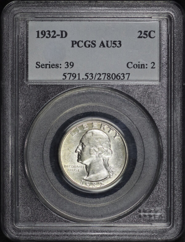 Obverse of this 1932-D Washington Quarter PCGS AU-53