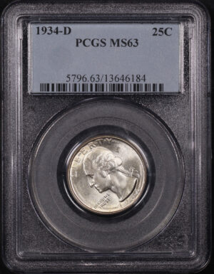 Obverse of this 1934-D Washington Quarter PCGS MS-63