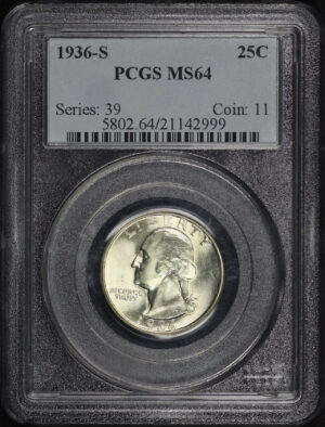 Obverse of this 1936-S Washington Quarter PCGS MS-64