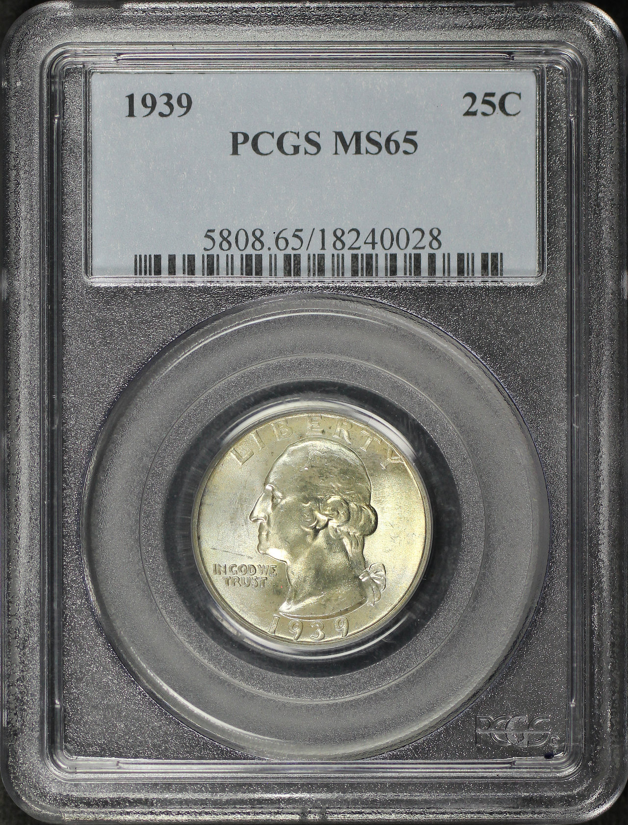 Obverse of this 1939 Washington Quarter PCGS MS-65
