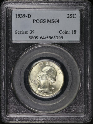 Obverse of this 1939-D Washington Quarter PCGS MS-64