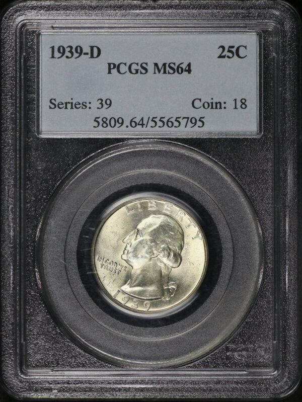 Obverse of this 1939-D Washington Quarter PCGS MS-64