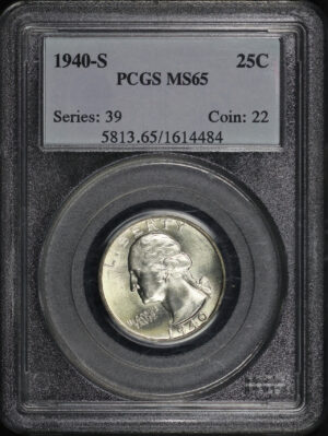 Obverse of this 1940-S Washington Quarter PCGS MS-65