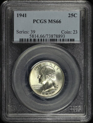 Obverse of this 1941 Washington Quarter PCGS MS-66