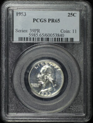 Obverse of this 1953 Washington Quarter PCGS PR-65